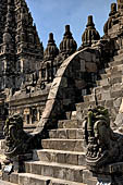 Prambanan - Candi Lara Jonggrang, entrance staircase of Shiva temple 